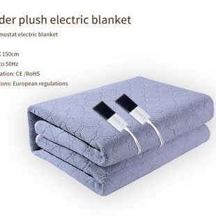 Export European Standard Electric Blanket with Ce Certification 1.8* 2m Dual Control Digital Display Timing Overheat Protection Temperature Control Exclusively for Cross-Border Supply