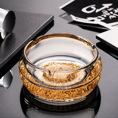 Large Size, Car ashtray - thick-large-size-gold-foil-ashtray