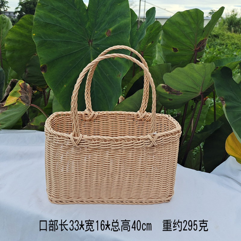 Largo de color claro portátil tejido 33*16 * altura total 35 cm