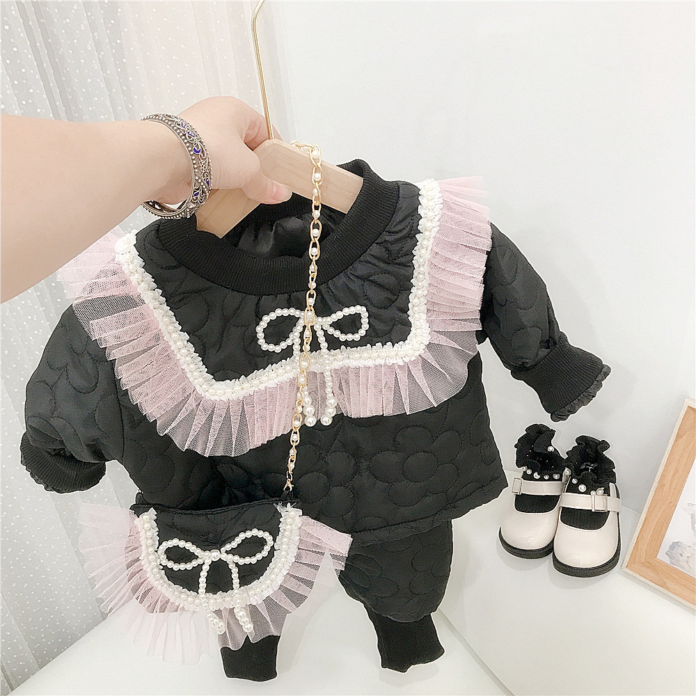 Girls' Warmth 2023, Thickened Cotton Quilted Two Piece Set for Girls in Winter_voghion.com