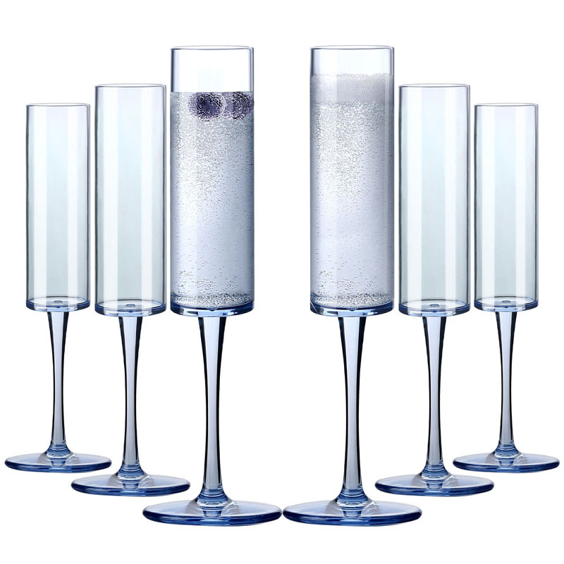 Taza de pie alto PS taza de champagne bar KTV plástico vino espumoso taza de vino de fruta dulce taza de champagne de pie alto restaurante europeo