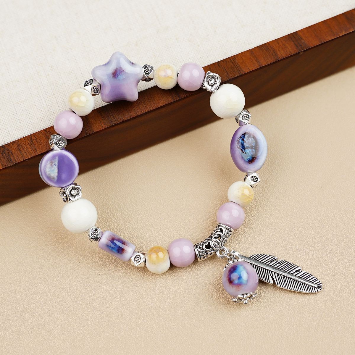 Jingdezhen pulsera de cerámica de verano mujer alta sensación galletas serie de gatos nicho diseño universal pulsera alta sensación