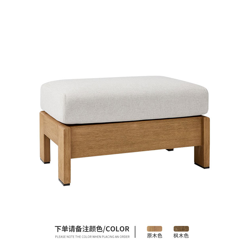 Sofá al aire libre de teca, patio, balcón, ocio, combinación de ratán de madera maciza, terraza de villa al aire libre, silla de ratán impermeable y de protección solar