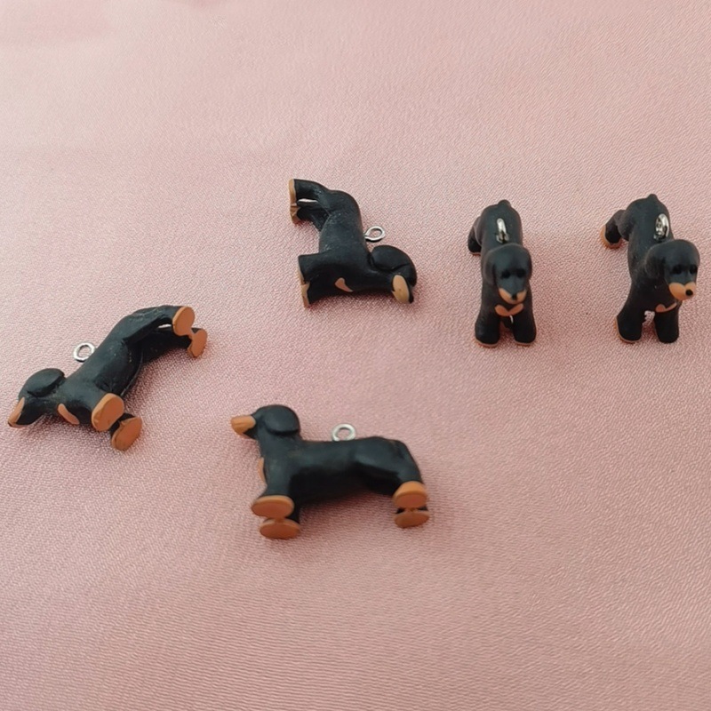 樹脂漫画愛ダックスフント動物ジュエリーペンダント DIY ペットイヤリングネックレスキーホルダーアクセサリー|undefined
