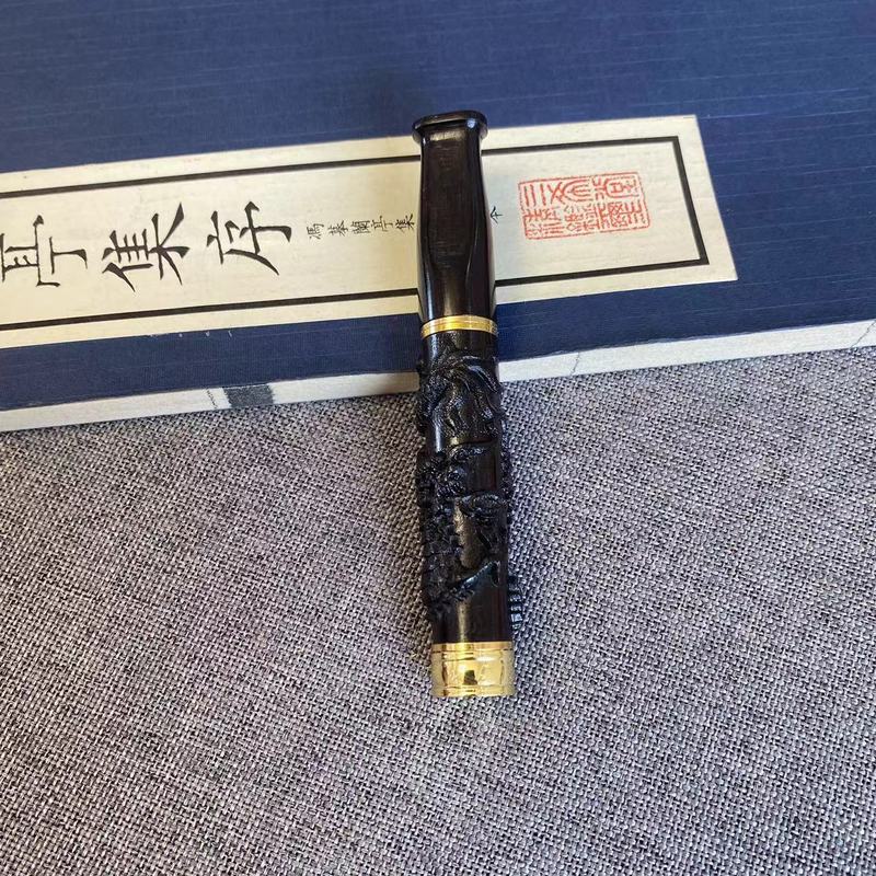 黑檀木烟斗烟嘴木质烟斗过滤烟嘴手把件烟斗可拆洗烟具古朴雕龙|undefined