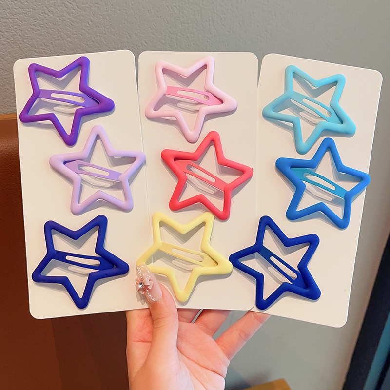 Caramelo de color estrella para niños pinzas de cabello chapa niñas lindas pinzas de cabello chapa niñas lindas caballo pequeño