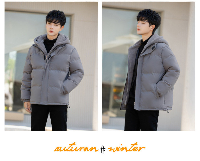 Large Size Fake Two Cotton Clothes Men's Loose Casual Thickened Fleece_viptrois.com