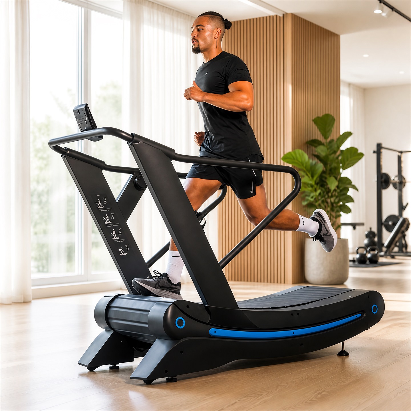 Caminadora de correr sin potencia comercial Equipo de ejercicios mecánicos domésticos especial para gimnasio Caminadora de correr curva