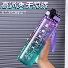 耐高温透明塑料杯健身水壶手提旅行太空杯大容量运动水杯