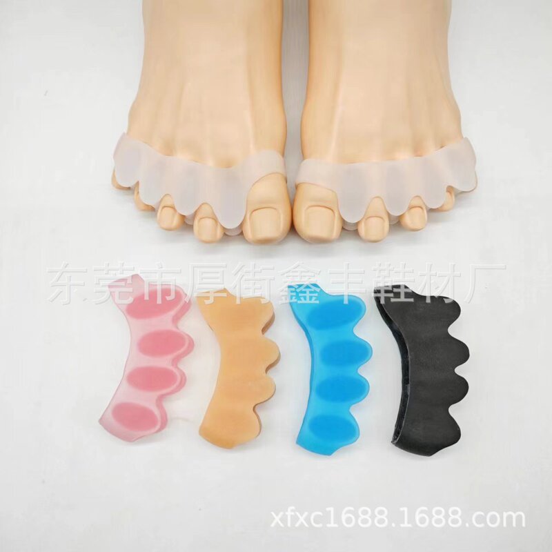 Toe Separator Silicone Five-Hole Bunion Valgus Corrector Overlap Toe Splitter Day and Night Foot Splitter Toe Separator Silicone Five-Hole Bunion Valgus Corrector Overlap Toe Splitter Day and Night Foot Splitter