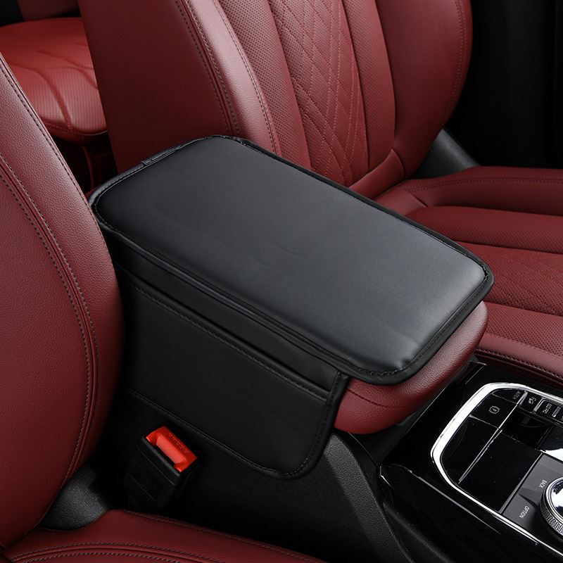 Universal Car Armrest Box Pad with Storage Pockets