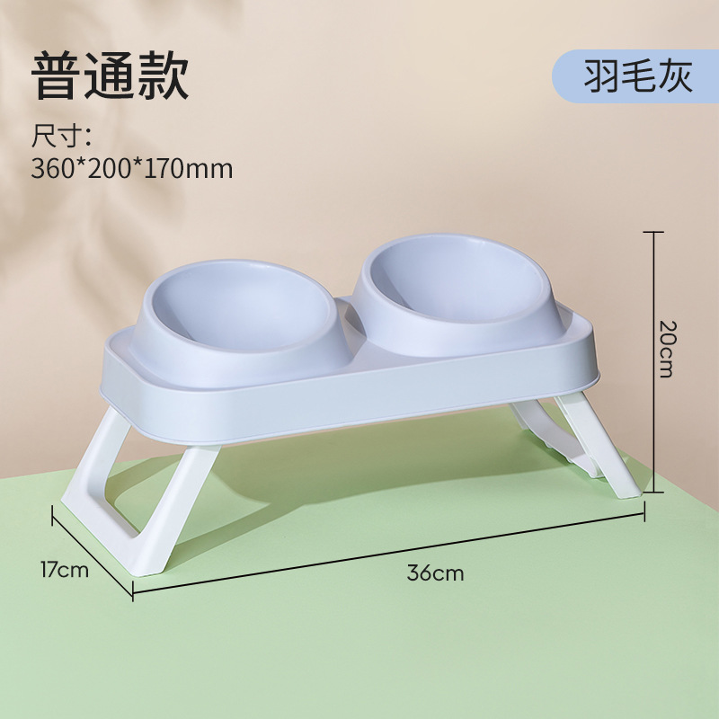 Personalizada mascota de acero inoxidable doble cuenco gato cuello de protección de doble cuenco anti-derrapante anti-derramamiento cuenco de mascota gato cuenco de perro