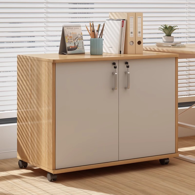 Gabinete de archivos Gabinete de archivos de oficina Gabinete de archivos Cajón de madera Gabinete de archivos Gabinete de escritorio contra la pared Gabinete lateral con bloqueo