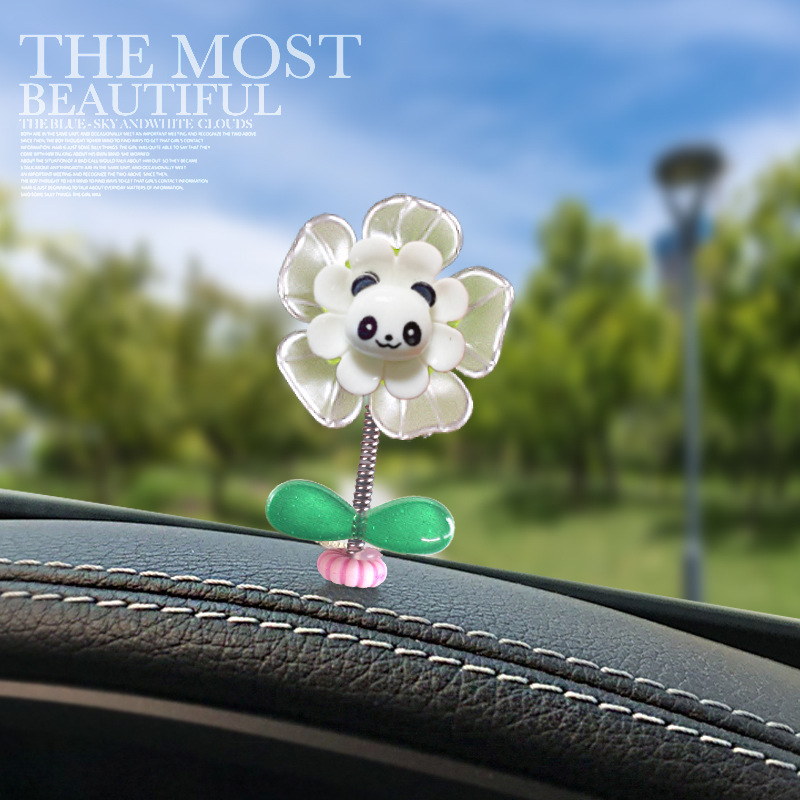 [Explosión] Douyin nuevo adorno de coche flor de cabeza sacudida pequeño animal adorno de coche adornos de primavera lindo panda
