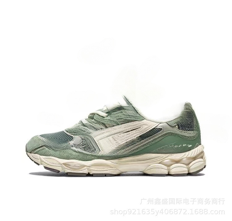純粋なオリジナル莆田の新しい Gel-NYC ロートップ ランニング シューズ、耐摩耗性スプライシング メッシュ、通気性のあるお父さん靴、滑り止めとクッション性|undefined