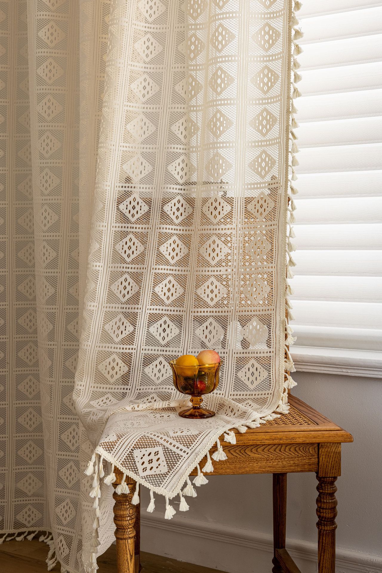 Lace Sheer Curtains Bohemian Window Fabric For Home Decoration_voghion.com