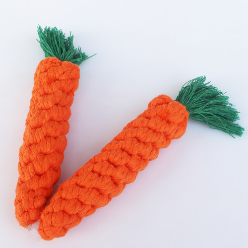 Manufacturer wholesale pet toys handwoven carrots dog toys cotton rope pet toys