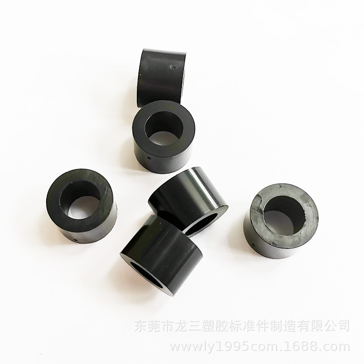 供应黑色M8塑胶直通管ABS直通柱PC板间隔柱空心圆孔支撑柱14*8*10