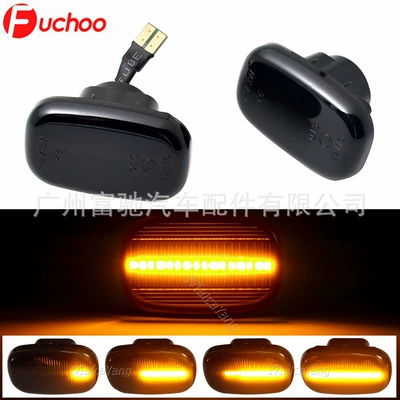 Suitable for Toyota Corolla RAV4 Camry Lexus flowing water LED leaf board side light side turn signal (Dönmə işıqları) - black-shell