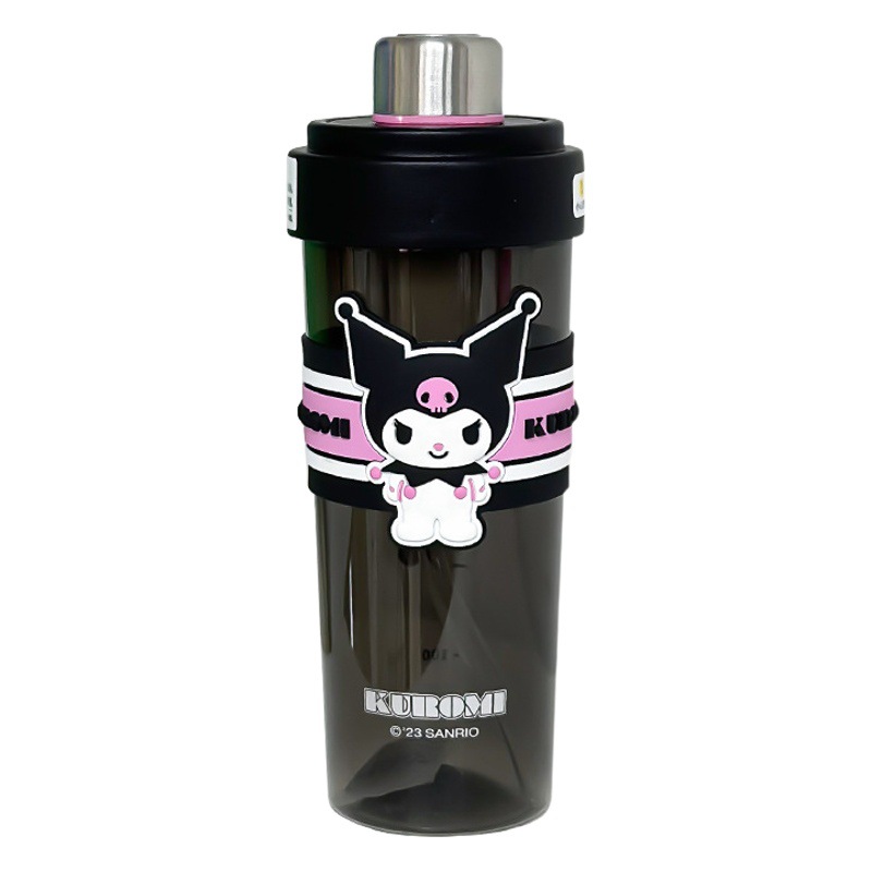 Sanrio oso fresa con paja de plástico lindo estudiante dibujos animados fruta taza té gran capacidad deportes práctico