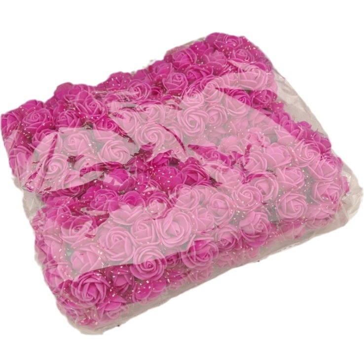 En stock 2.5 CM144 hilo artificial PE espuma flor DIY flor falsa caja de dulces PE hilo rosa