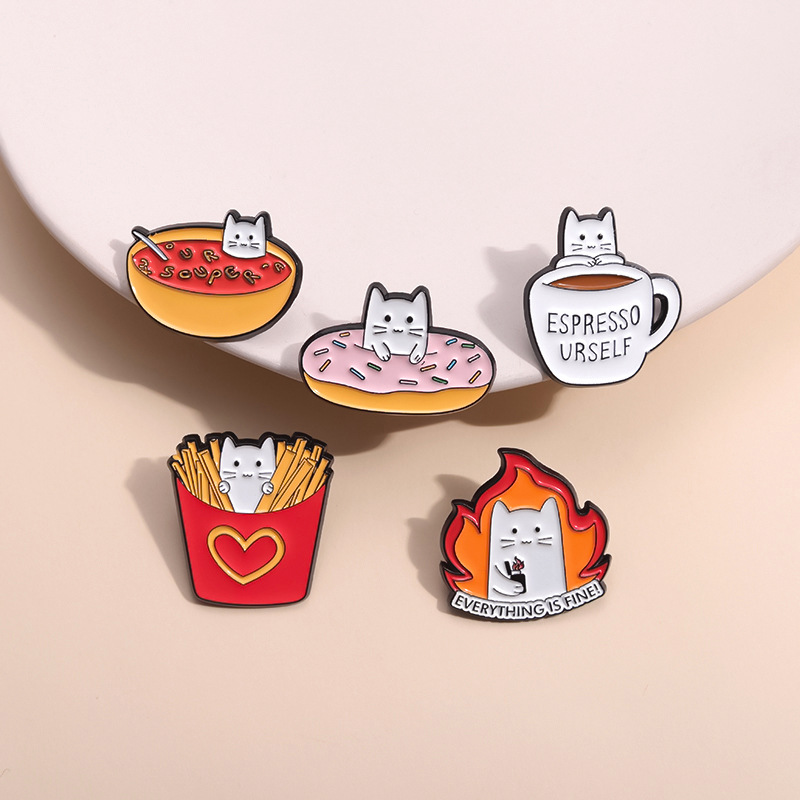 Cartoon white brooch