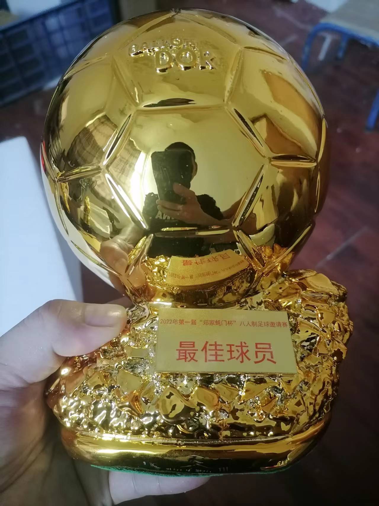 Globo de oro trofeo fútbol tirador letras regalo lotería tienda bar decoraciones fans recuerdo fabricante