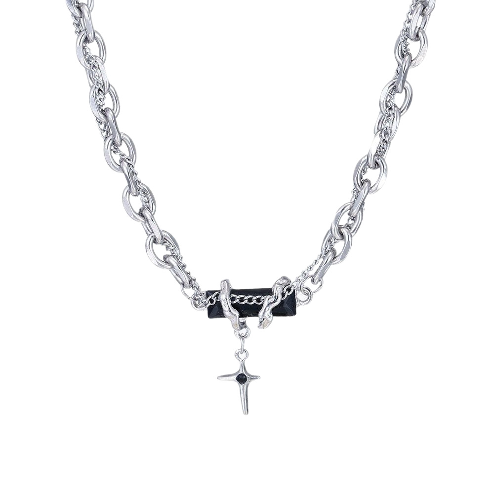 Collier pour homme en acier titane, inaltérable, accessoire simple et polyvalent, chaîne de pull, nouvelle tendance, unique et populaire_voghion.com