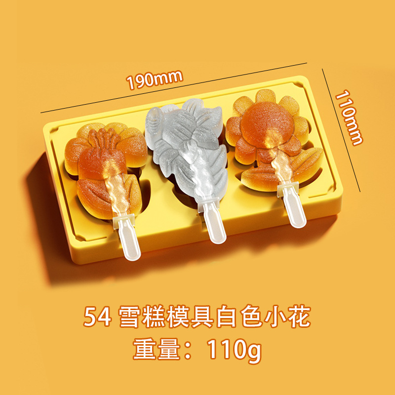 Grado Alimenticio de dibujos animados de silicona helado molde con tapa ranura para tarjeta DIY hecho a mano helado molde