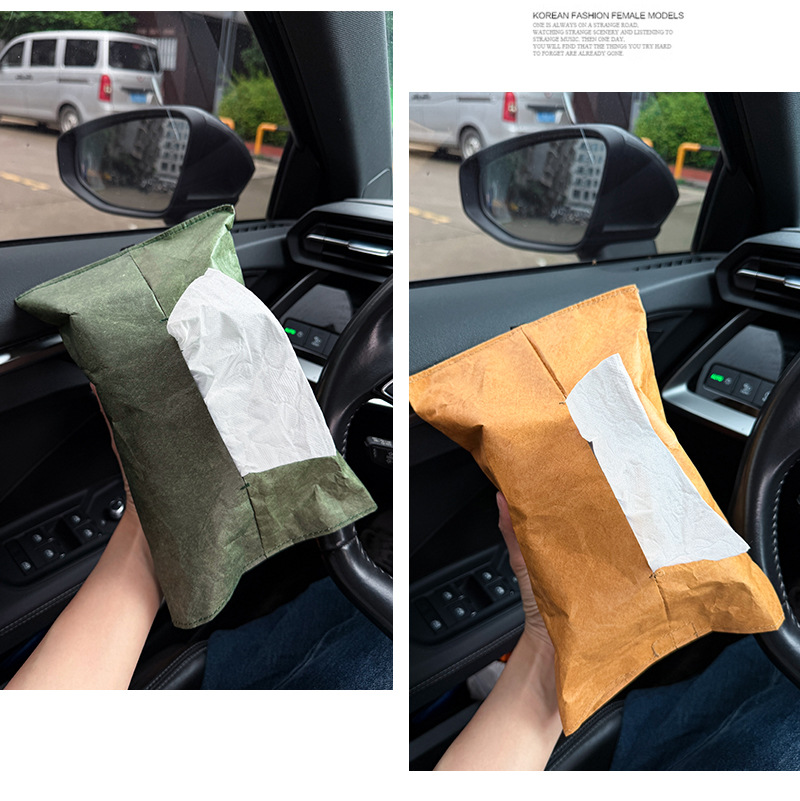 Kraft Paper Bag Storage Bear Washable Garbage Bag Cute Bucket Car Storage Bag Air Outlet Can Be Used as a Trash Can Free Shipping