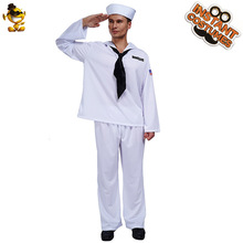 万圣节派对服装 成人男角色扮演白色水手服装 舞台演出服装