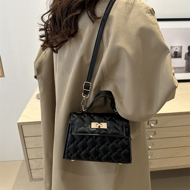 Bolso de mano con cerradura de cercanías para mujer 2024 otoño e invierno nuevo estilo salvaje ins diseño de nicho bolso salvaje ins Kelly