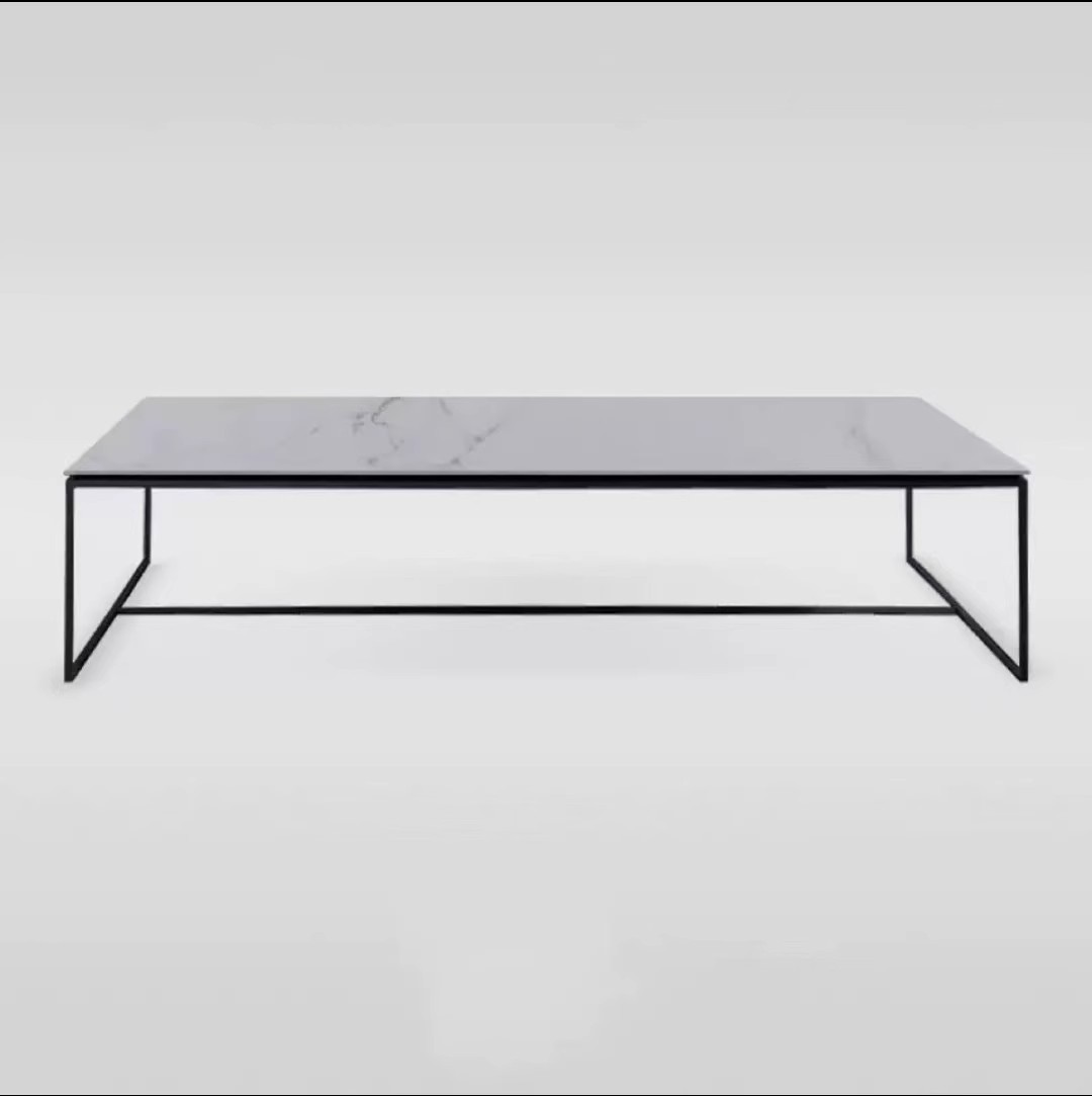 Mesa lateral de sofá de pizarra de roca, mesa de esquina de celebridades de Internet de alta gama de lujo ligero, mesa de borde estrecho, mesita de noche, sala de estar, mesa de centro cuadrada minimalista, mesa baja