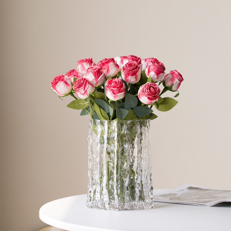 Umetna roža, posušena roža, žgani rob, šopek vrtnic, dnevna soba, dekoracija spalnice, plastična roža, svilena roža, lahka luksuzna dekoracija_voghion.com