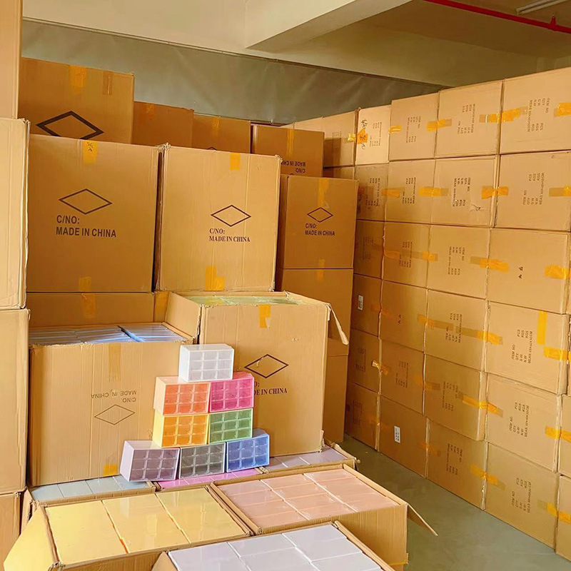 Caja organizadora de escritorio Jiugongge — transparente, con cajones múltiples para joyas, cosméticos o papelería, venta al por mayor