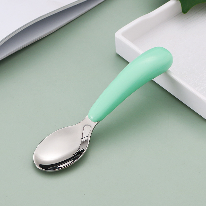 304 acero inoxidable niños cubiertos portátiles juegos de dibujos animados cuchara tenedor cuchara de entrenamiento para bebés cuchara tenedor casera