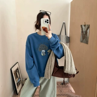 5061加绒韩系卫衣2026冬季韩系减龄ins风时尚休闲百搭加绒卫衣女
