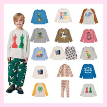 25秋冬BC卡通印花长油T恤 男女儿童卫衣打底衫幼儿园园服上衣SHJ