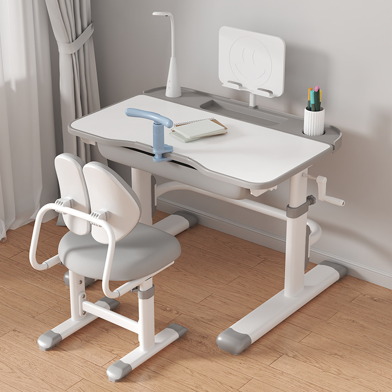 Primary School Students Simple Writing Homework Desk Children's Study Table Home Children's Desk and Chair Liftable Table Set