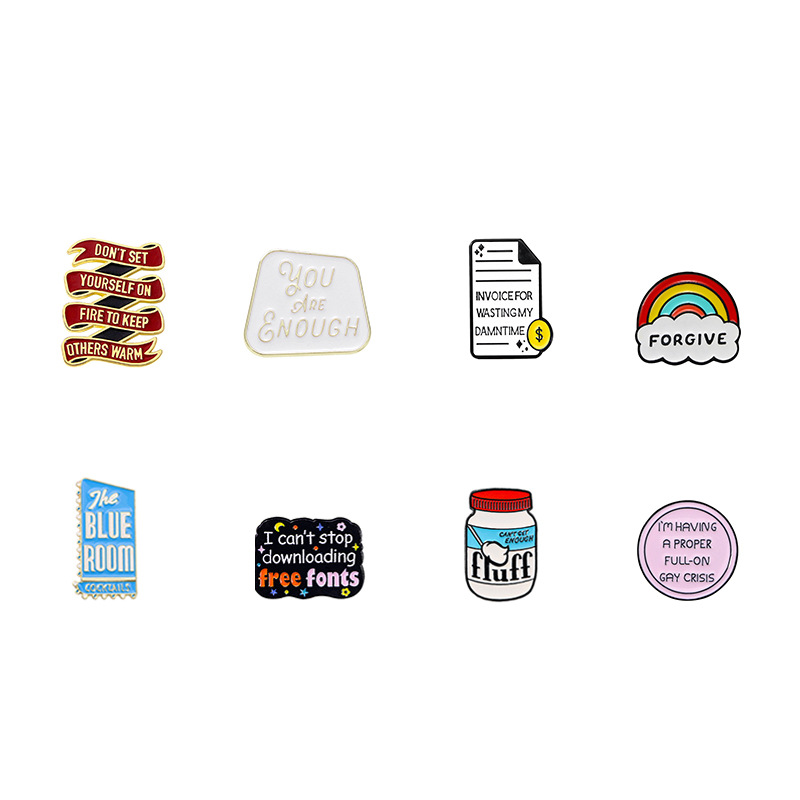6g Weight Brooches Classification Casual, Daily Occasion Alloy Material Letter, Color Block Pattern All Seasons Season Unisex Gender Irregular, Enamel Design Cute, Modern Style Style Cute Modern Style Pin Letter Color Block Alloy Irregular Enamel Unisex Brooches 4
