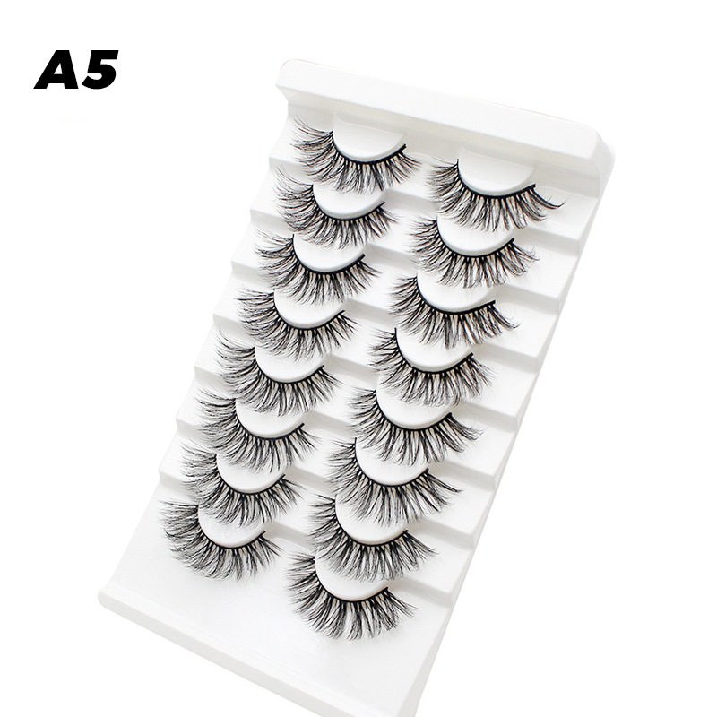 DINGSEN fuente transfronteriza fábrica pestañas falsas 8 pares de pestañas naturales gruesas de gran volumen LOGO