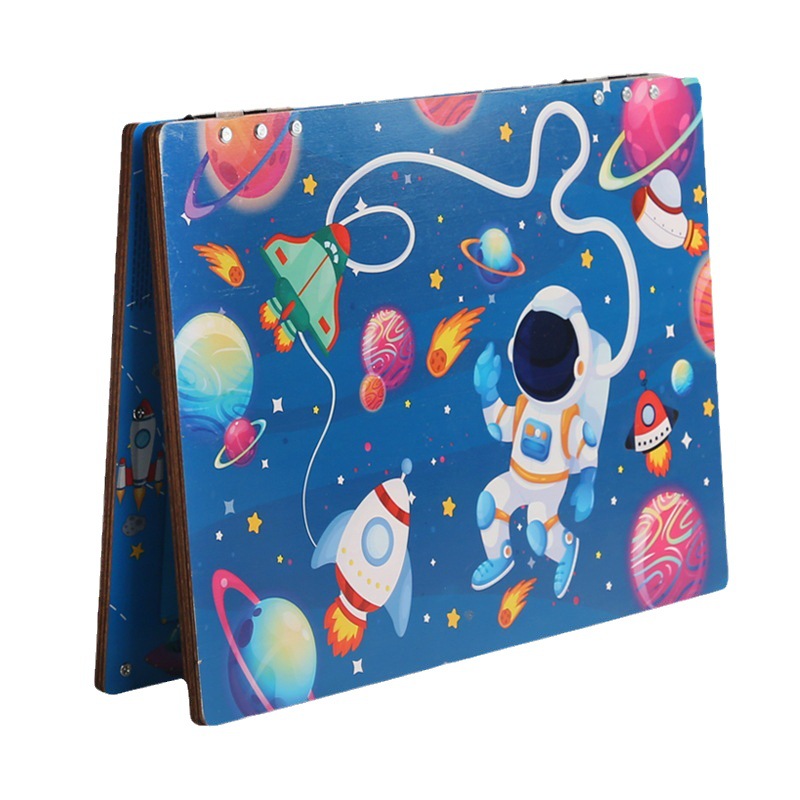 Tablero de aprendizaje de cuaderno de madera magnético para niños educación temprana papelería educativa digital letras inglesas ortografía material didáctico