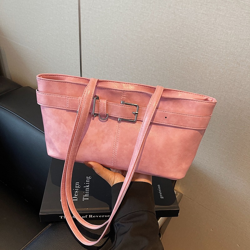 Diseño de nicho coreano de piel de aceite, bolsas de brazo casuales populares para mujeres, bolsas de hombro de lujo ligeras y personales, retro versátiles