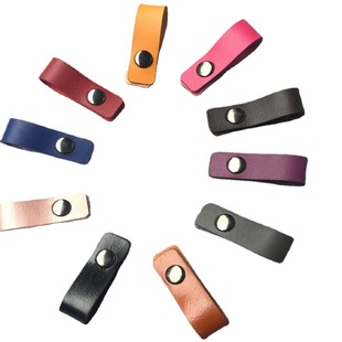 Real Microfiber leather Winder hub digital wire storage finishing leather strap leather buckle strap custom