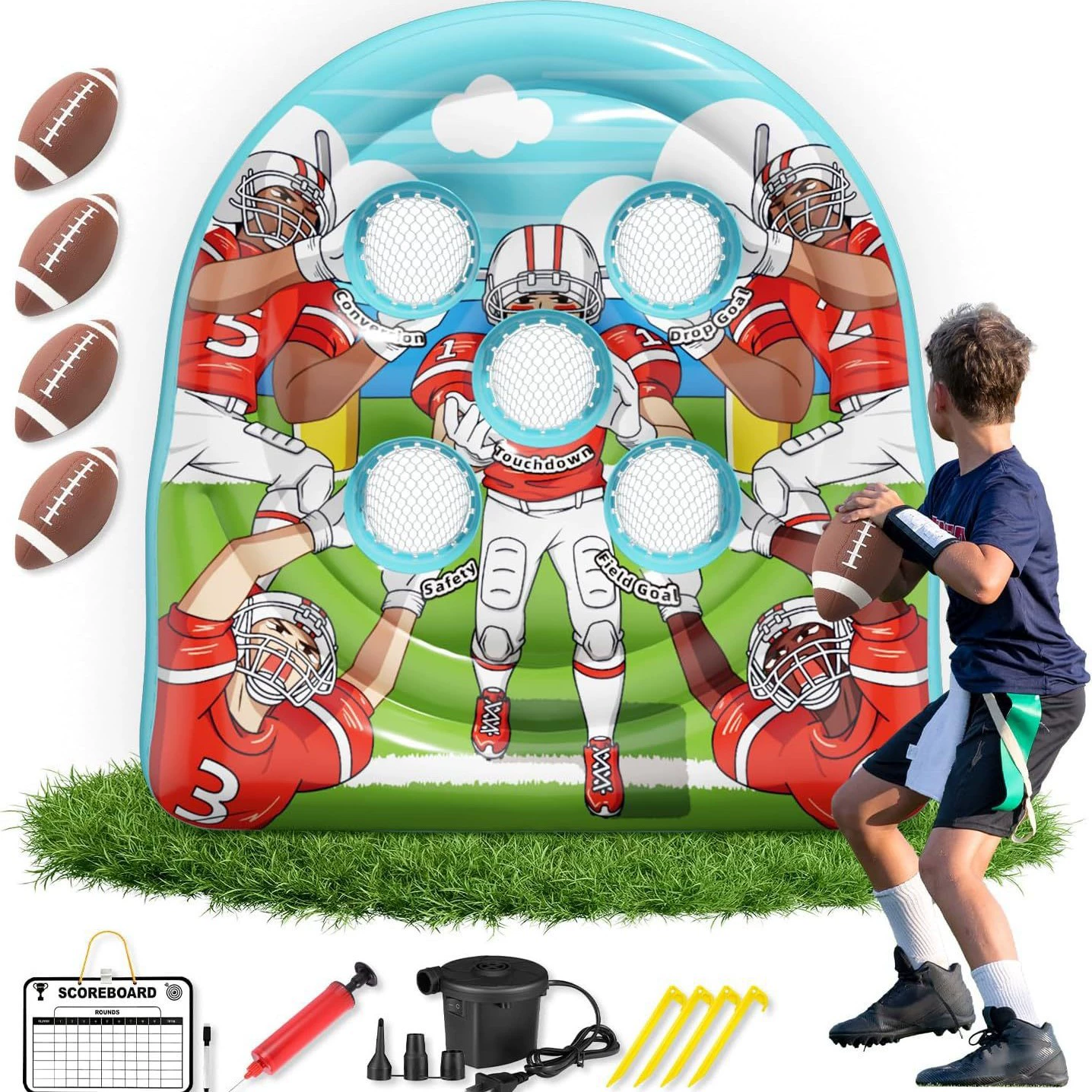 Надувная большая мишень для футбола, уличная мишень для кик-дартса, дисковая мишень для стрельбы, многофункциональная интерактивная настольная игра для газона