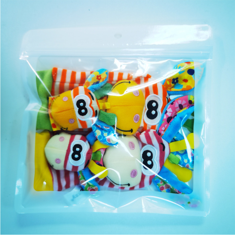 Juego de pulseras y sonajeros Sozzy originales para recién nacidos de 0 a 6 meses, set en caja, pulsera, juguetes de educación temprana
