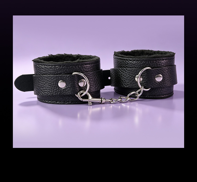 SM Plush & Leather Bondage Set for Couples, 20-Piece Kit with Handcuffs, Nipple Clamps & Mouth Ball — detail image 37