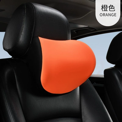 Headrest Neck Pillow, Neck Pillow, Car - silk-orange-headrest-one