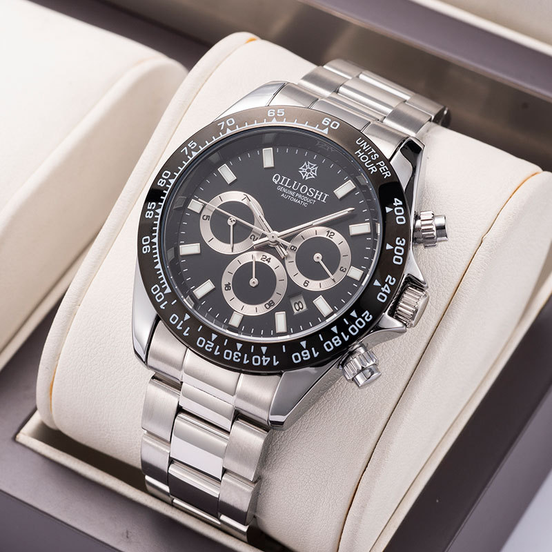 흰색 강철 스트립 - 검정색 원 검정색 표면