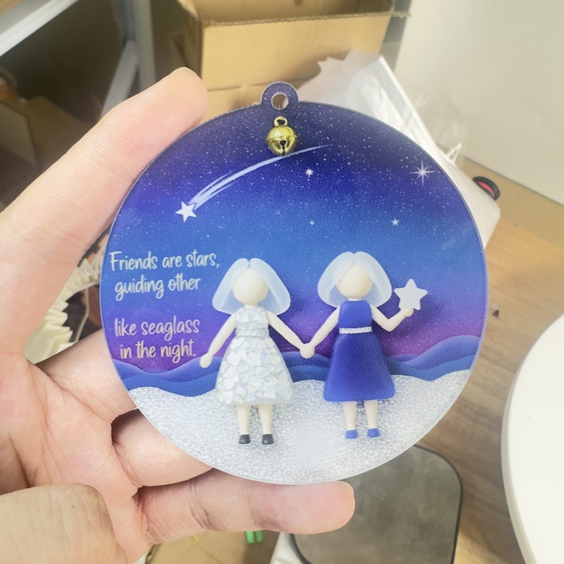 跨境新品情感圣诞节装饰品亚克力圣诞树装饰挂件友谊吊坠圣诞礼物|undefined